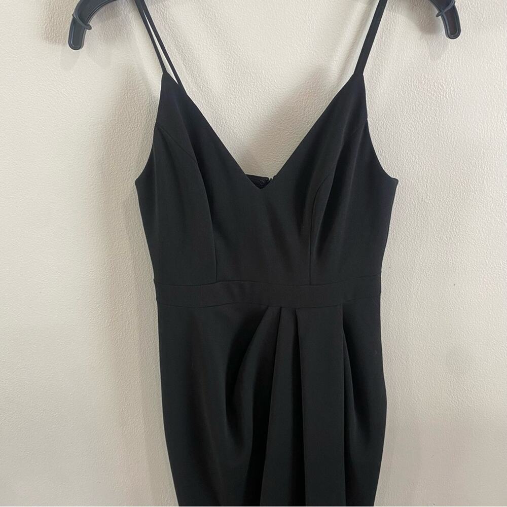 BHLDN Caron Midi Dress Black Size 0 Sleek Formal Cocktail Wedding Guest Chic - Picture 4 of 9